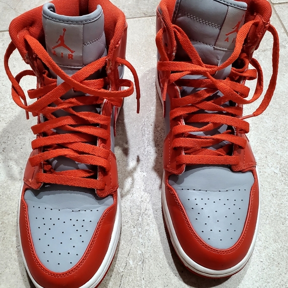 Nike Air Jordan 1 Retro High 2010 Spice Wolf Grey Men's 14 Orange 332550-006 - Picture 2 of 8